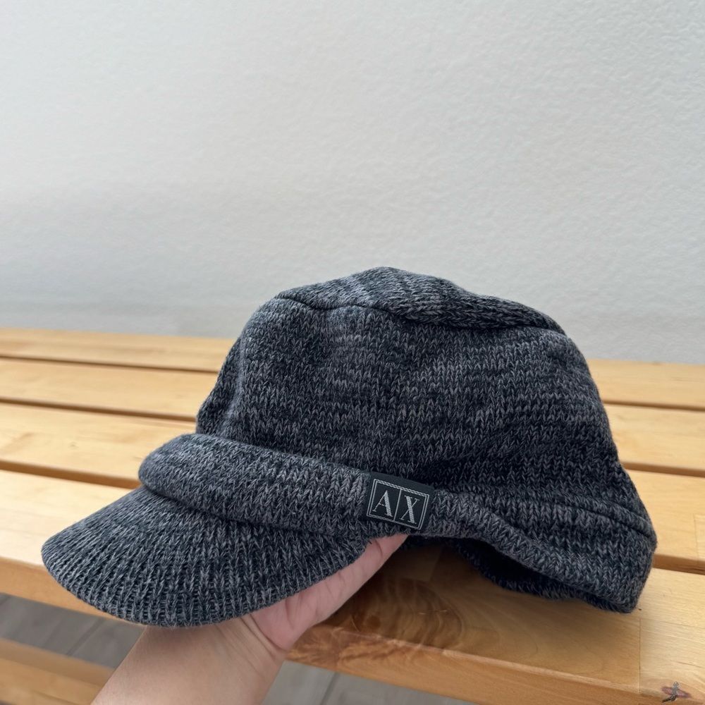 Armani Exchange Womenβs Charcoal Knit Cap, sizeβ Large/XLarge-G/TG